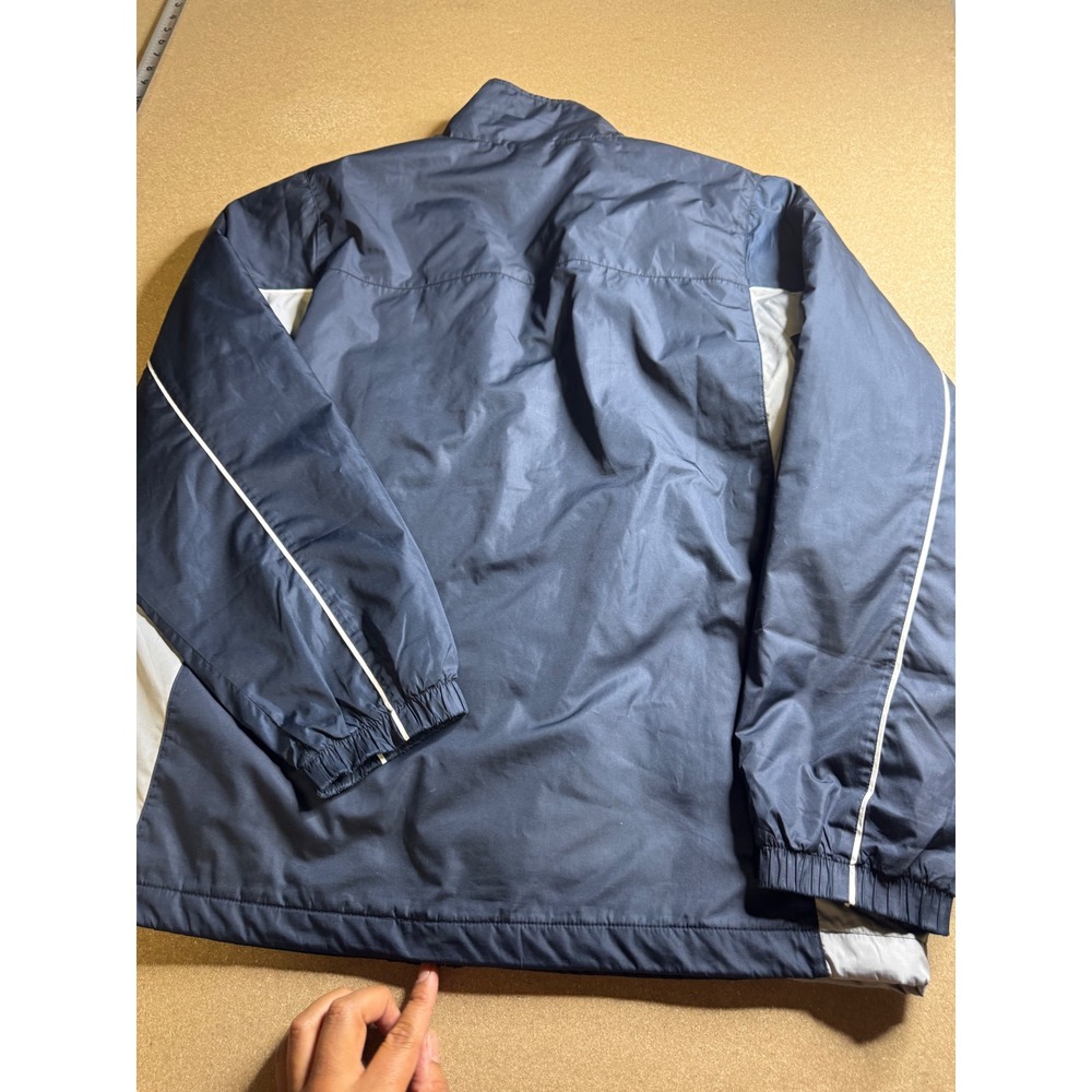 Nike Clima-FIT Windbreaker Jacket Mens Large Navy Blue Grey Full Zip Track Coat - Picture 4 of 10